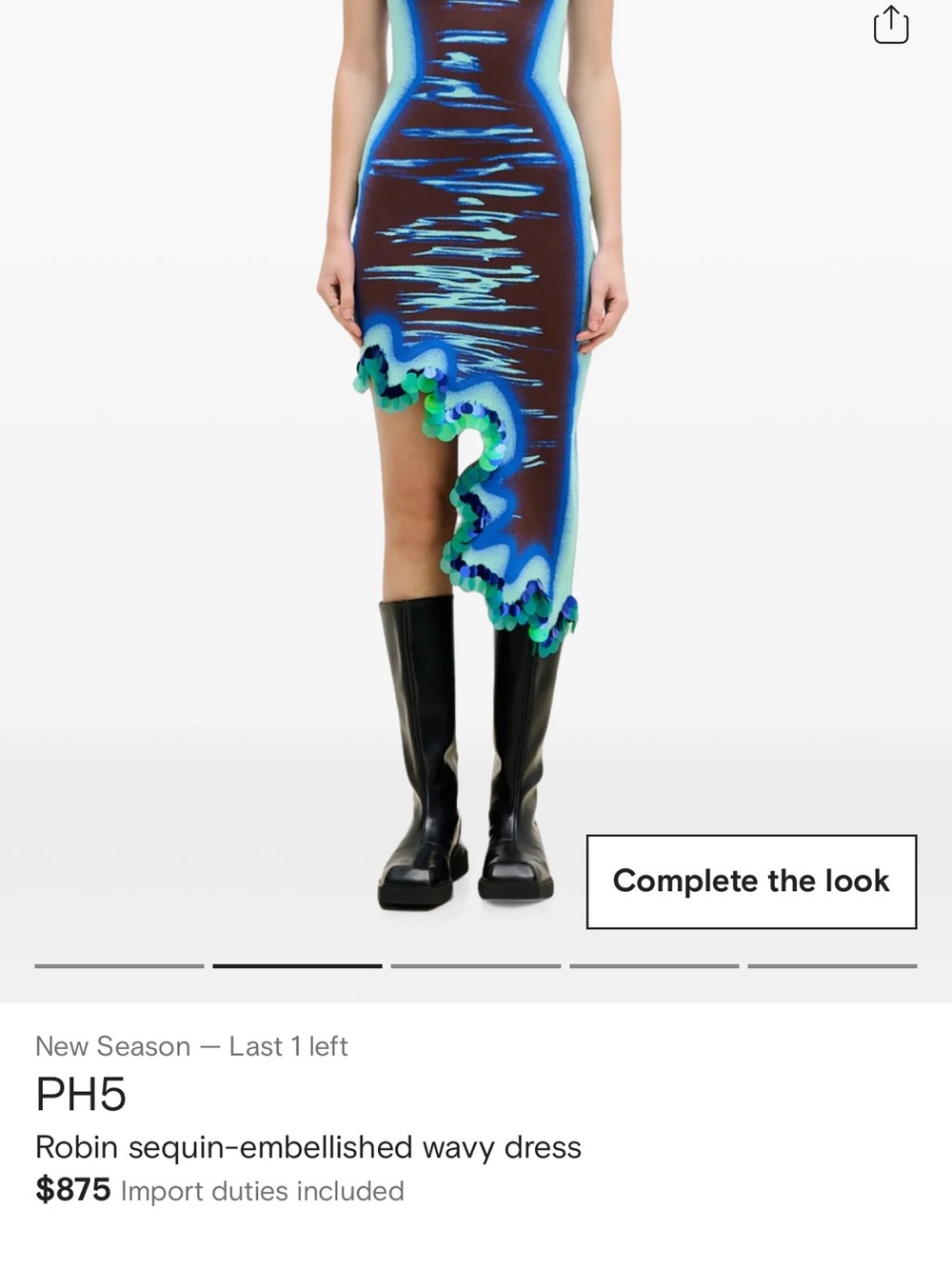 PH5 Robin Wavy High-Low Reversible Midi Dress - Picture 9 of 9